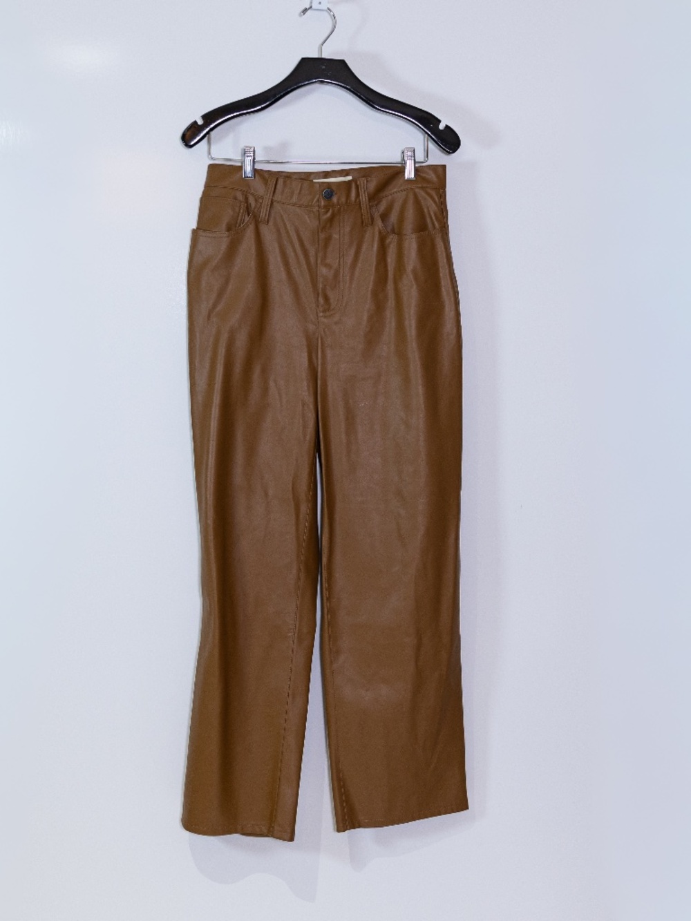 Madewell The Perfect Vintage Wide-Leg Pant Faux Leather Edition Pecan Shell 28